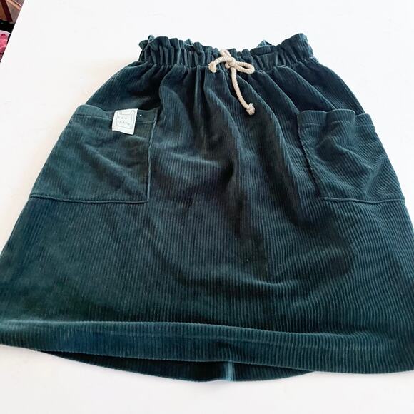Zara girls green corduroy suspender midi skirt size 13-14 - Picture 10 of 11